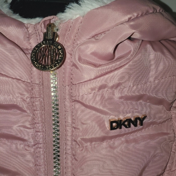DKNY Pink Puffer Reversible Jacket Toddler 18 - Picture 2 of 11